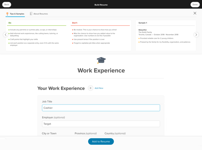 how to create a resume on xello