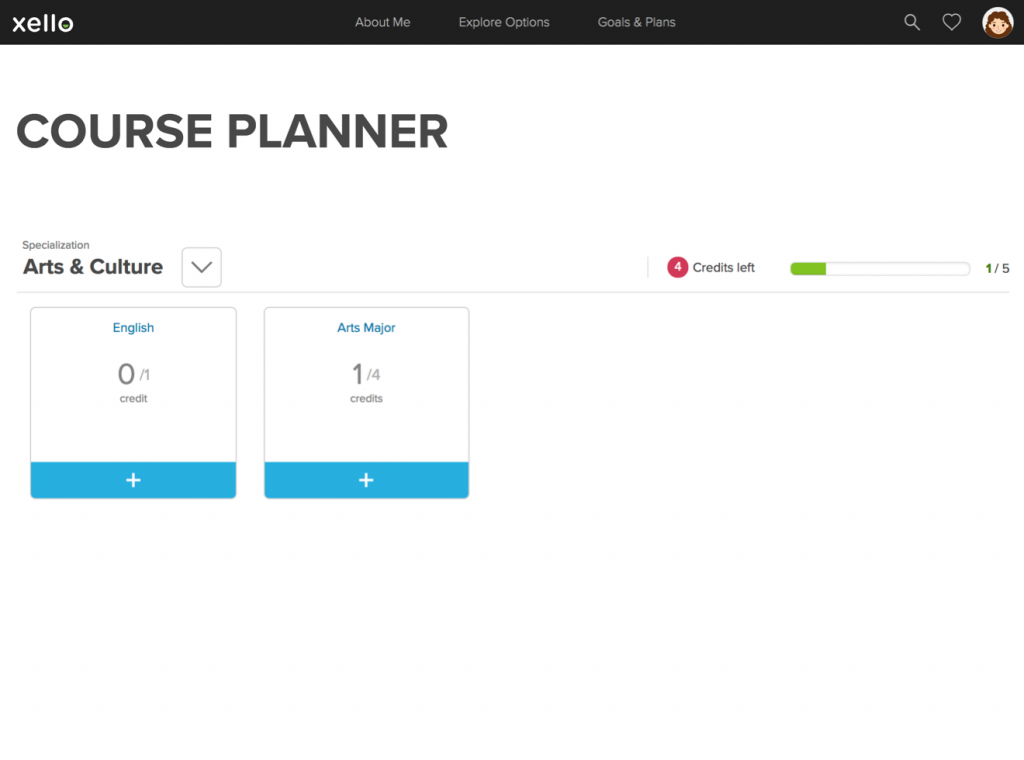 course planning in Xello