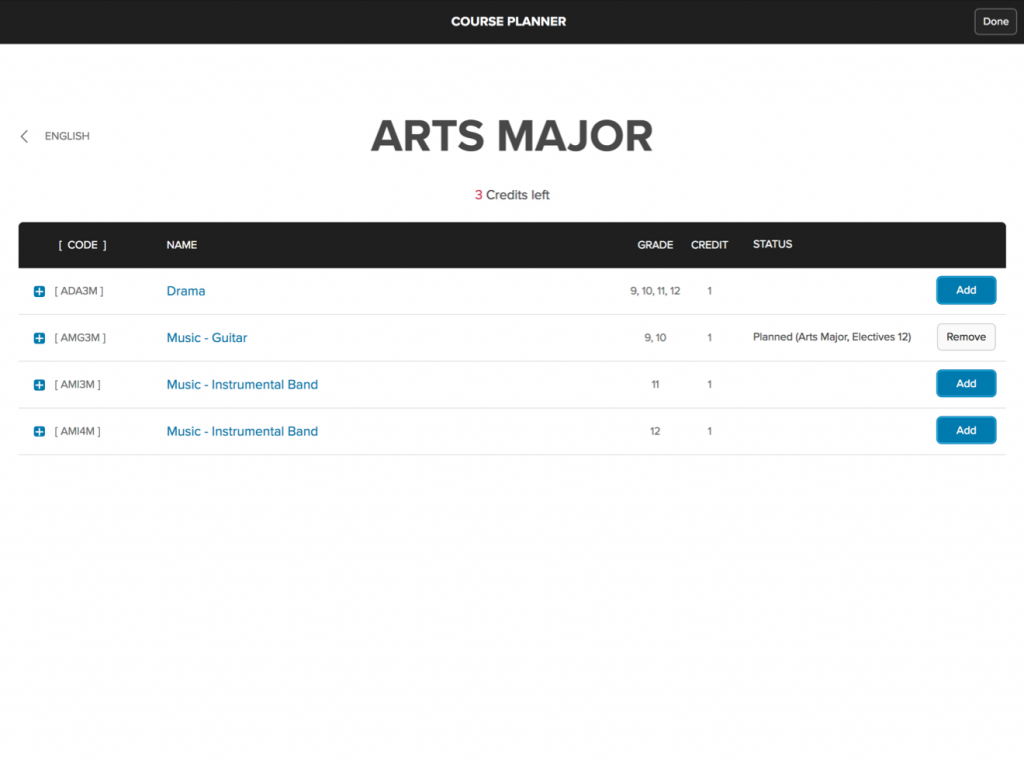 Complete Course Planning with Specializations in Xello