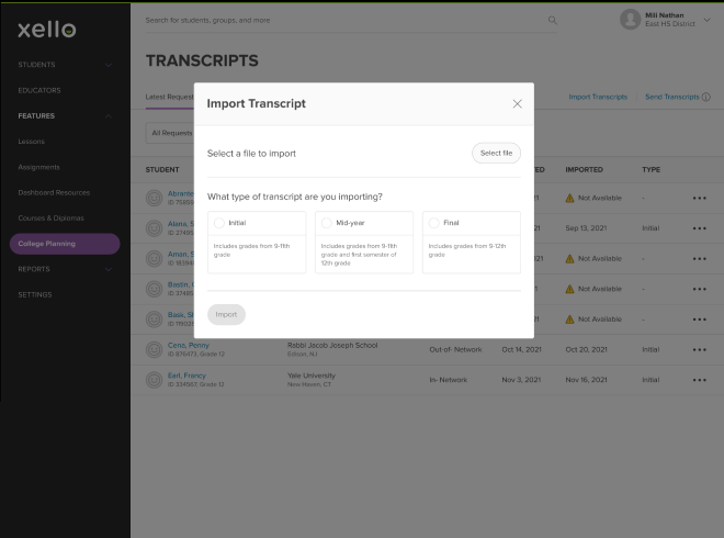 Xello Transcript Tagging